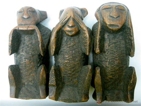 los 3 monos sabios   antiguas figuras   talla e   Comprar ...