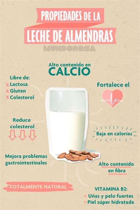 Los beneficios de la leche de almendras | Infografías y ...