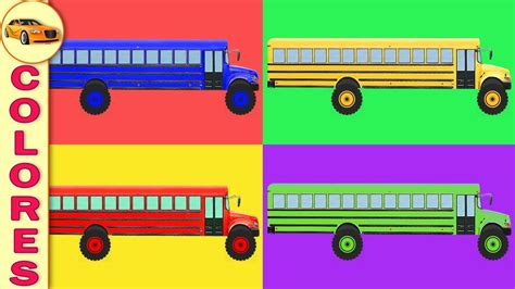 Los Colores para Niños. Autobuses Escolares. Dibujos ...