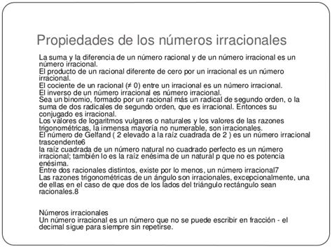 Los números irracionales