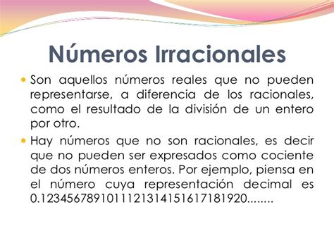 Los NúMeros Racionales E Irracionales