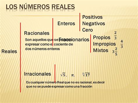 Los números reales Positivos Negativos Enteros Cero ...