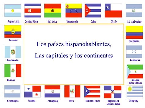 Los países hispanohablantes, Las capitales y los ...