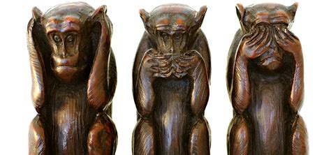 Los tres monos sabios: no ver el mal, no escuchar el mal ...