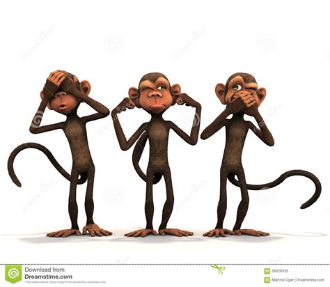 Los tres monos sabios stock de ilustración. Ilustración de ...