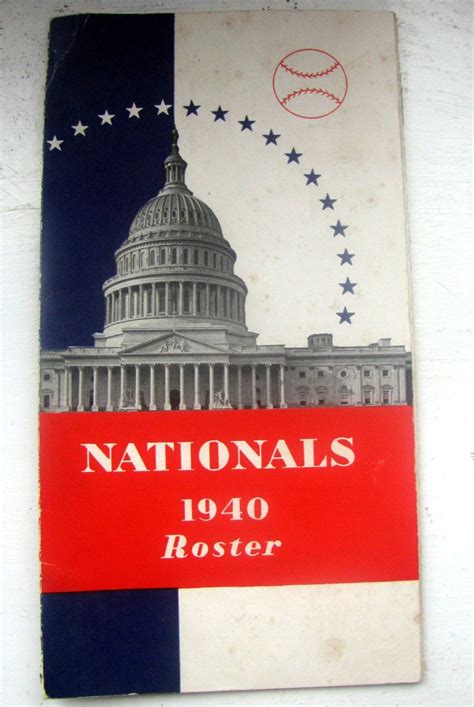 Lot Detail   1940 WASHINGTON NATIONALS ROSTER BOOKLET
