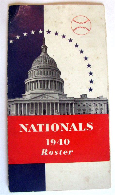 Lot Detail   1940 WASHINGTON NATIONALS / SENATORS ROSTER ...