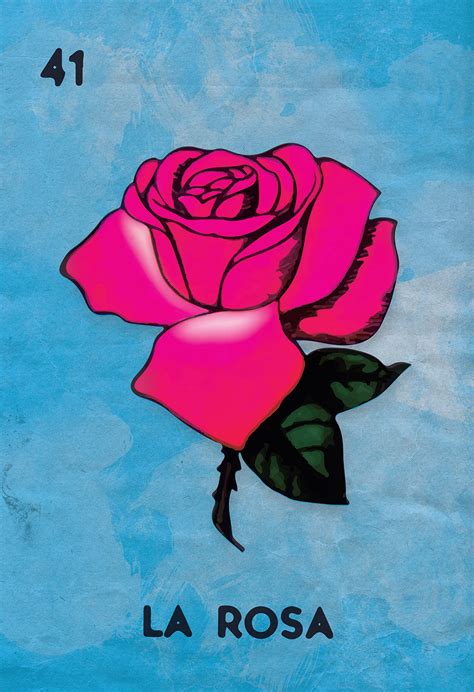 Loteria La Rosa Mexican Retro Illustration Art Sticker ...