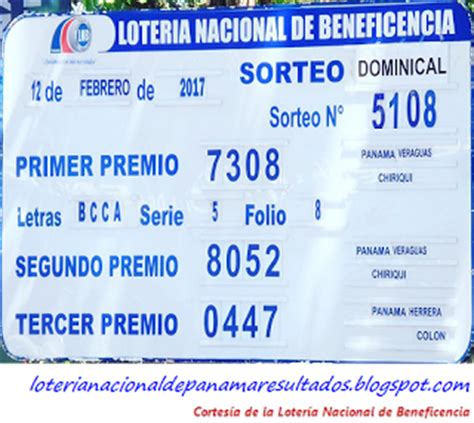 Loteria Nacional De Panama: Resultados Sorteo Domingo 12 ...
