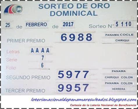 Loteria Nacional De Panama: Resultados Sorteo Domingo 26 ...