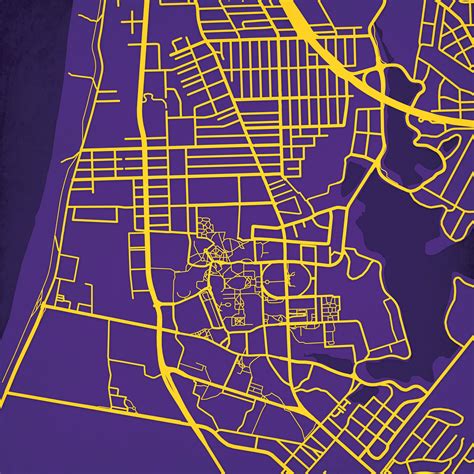 Louisiana State University Campus Map Art   City Prints