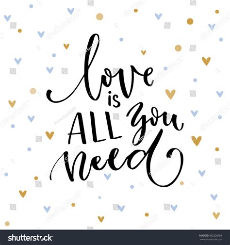 Love All You Need Inspirational Quote Stock Vector ...