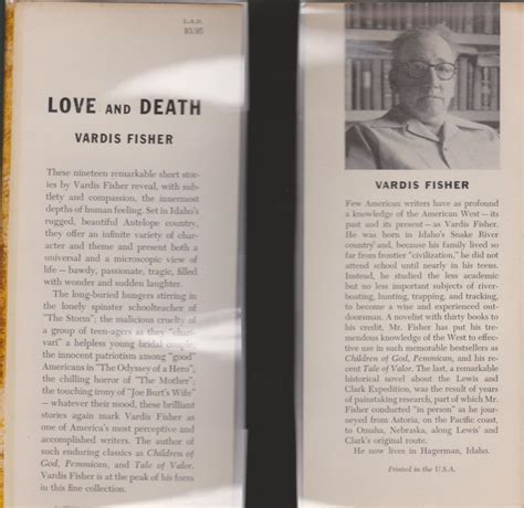 Love and Death, the Complete Stories of Vardis Fisher ...