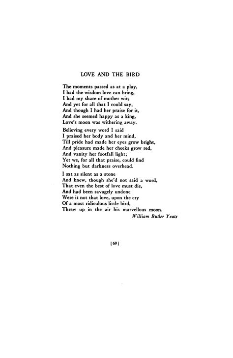 Love and the Bird by William Butler Yeats | Poetry Magazine