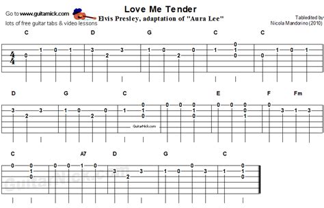 Love Me Tender   easy song for beginners   guitar tab ...