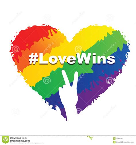 Love Wins   LGBT Heart stock vector. Illustration of ...