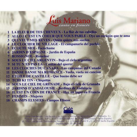 Luis mariano canta en francés de Luis Mariano, CD con ...