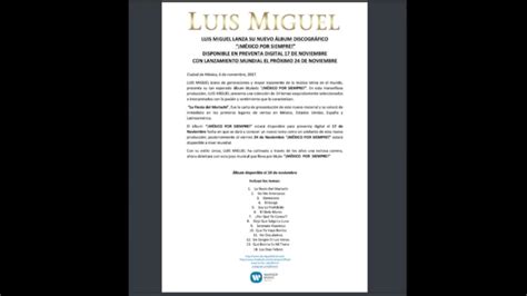 LUIS MIGUEL nuevo álbum MÉXICO POR SIEMPRE!   YouTube