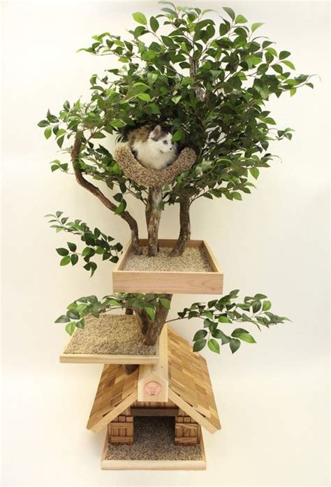Lujosas casas para gatos con árbol