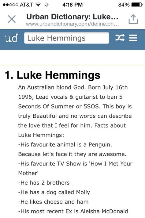 Luke Hemmings facts from urban dictionary but we can skip ...