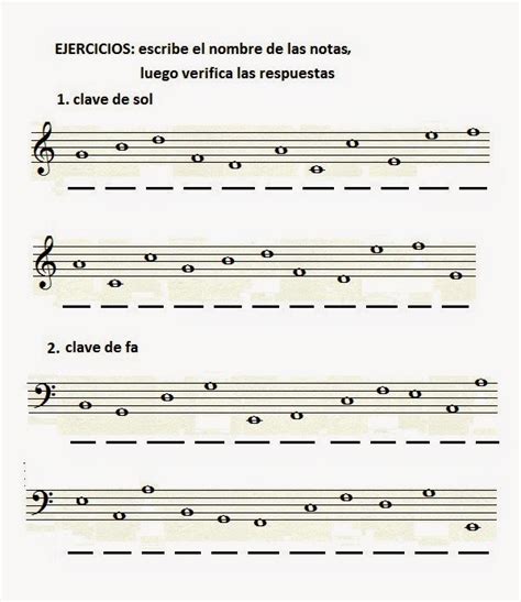 LUNARTICOS: EJERCICIOS DE MUSICA: EL PENTAGRAMA Y SUS NOTAS