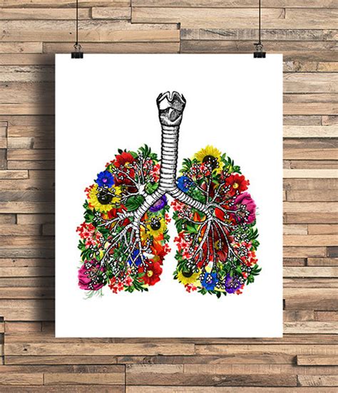Lung With Flowers Illustration Human Anatomy Kitchen