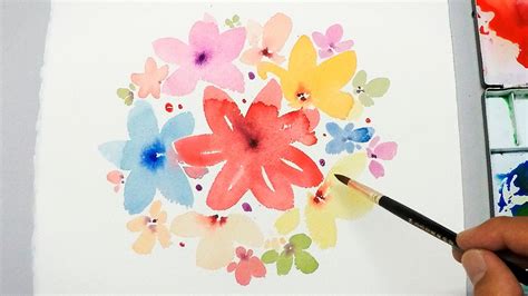 [LVL1] Watercolor Tutorial : Painting Easy Simple Flowers ...