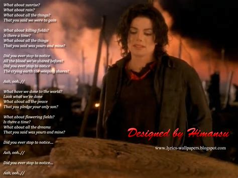 Lyrics Wallpapers: Michael Jackson   Earth Song