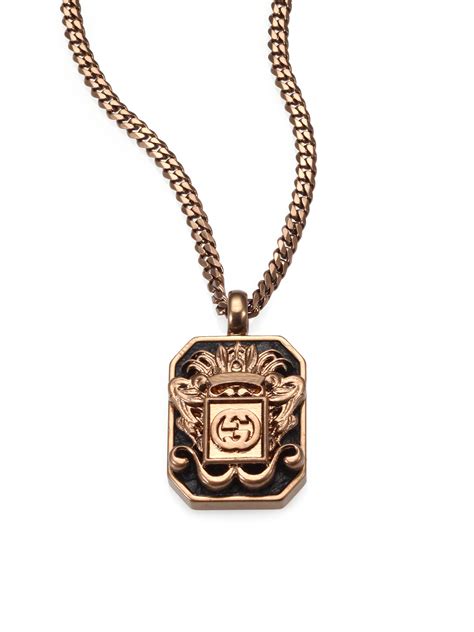 Lyst   Gucci Vintage Crest Necklace in Metallic for Men