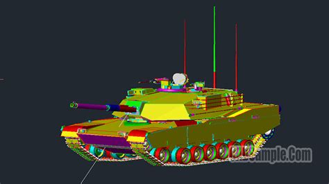 M1 Tank 3D Autocad Drawing » CADSample.Com