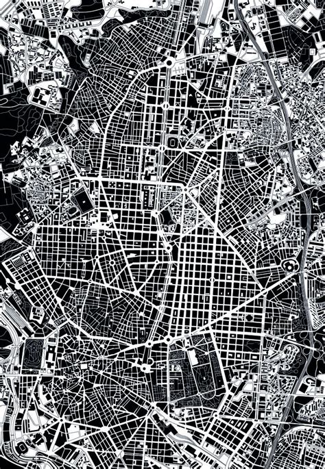 Madrid black and white map — Stock Vector © nicolarenna4 ...
