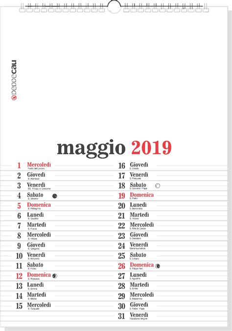 Maggio Calendario 2019 mensile   Calendario 2019 Mensile