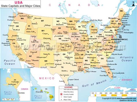 Major Cities Map of the United States | Maps | Pinterest ...