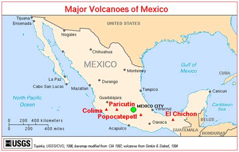 Major Volcanoes of Mexico   Mexico | ReliefWeb