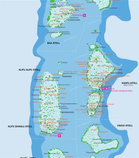 Maldives Map With Resorts, Airports and Local Islands 2018