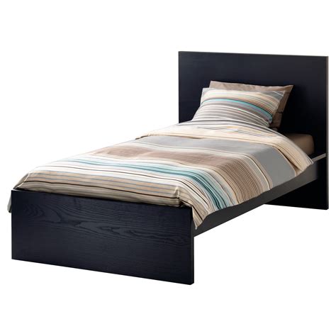 MALM Bed frame, high Black brown/leirsund Standard Single ...
