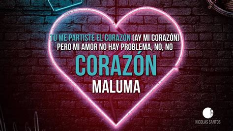 Maluma   Corazón  LETRA  ft. Nego do Borel   YouTube