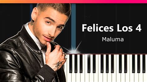 Maluma    Felices Los 4  Piano Tutorial   Chords   How To ...