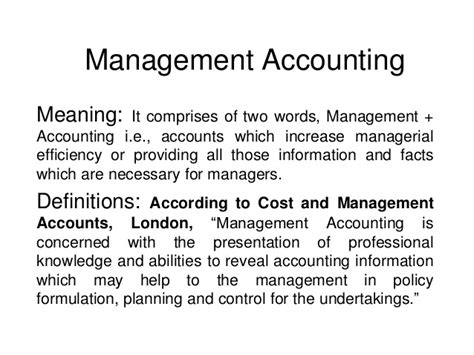 Management Accounting: An Overview