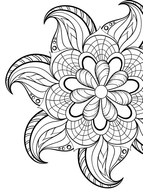 Mandala Para Colorear Flores Plantillas Con Dibujos De ...