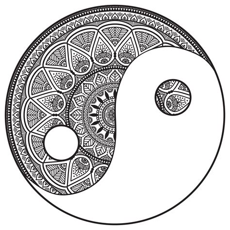 Mandala yin et yan par Snezh | Mandalas   Coloriages ...