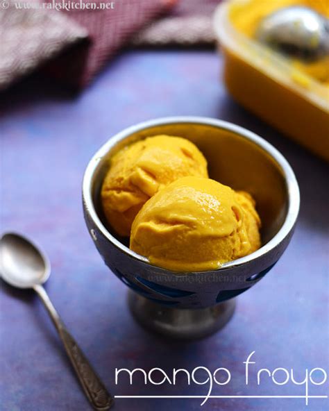 Mango frozen yogurt recipe, mango froyo   Raks Kitchen