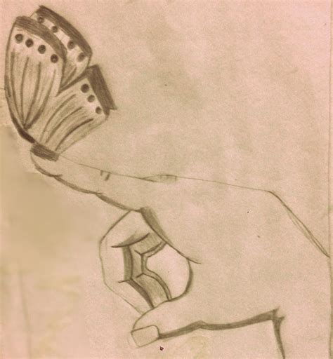 Mano con una mariposa... | Dibujos a lapiz | Pinterest ...