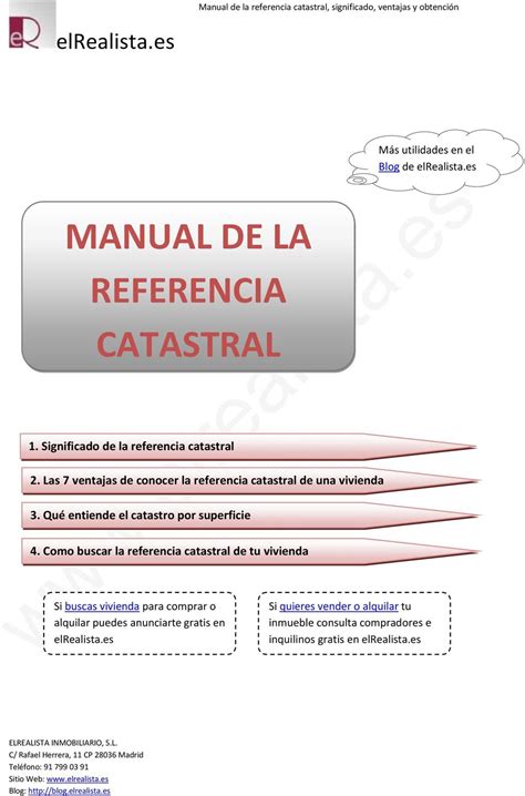MANUAL DE LA REFERENCIA CATASTRAL. 2. Las 7 ventajas de ...