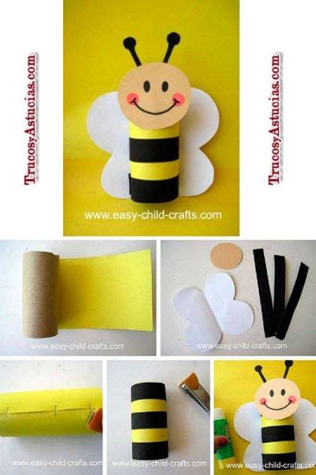 manualidad infantil para hacer una abeja con el rollo de ...