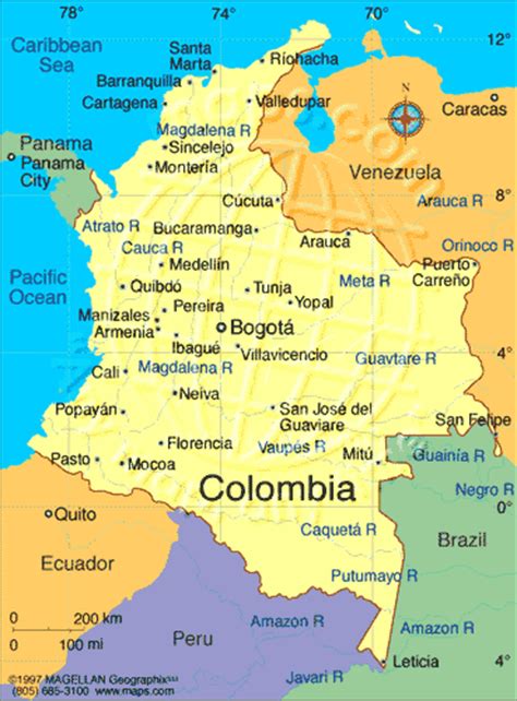 Map Columbia South America | afputra.com