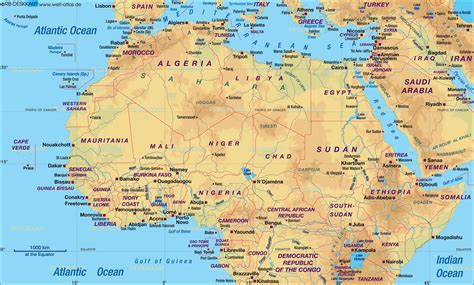 Map of Africa North  Region  | Welt Atlas.de