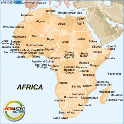 Map of AFRICA  Region  | Welt Atlas.de