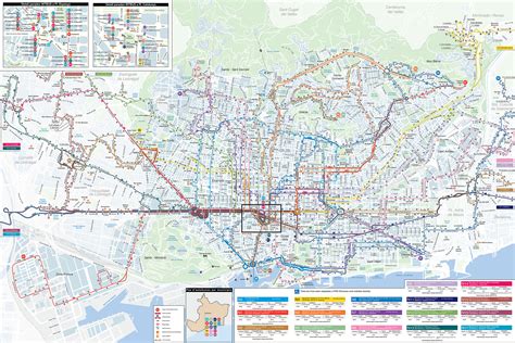 Map of Barcelona bus & Nitbus: stations & lines