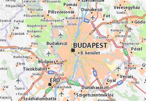 Map of Budapest   Michelin Budapest map   ViaMichelin